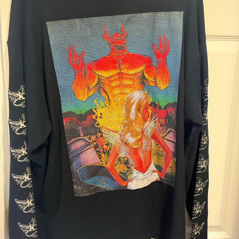 Boys Lie Spooky OS devil long sleeved waffle knit